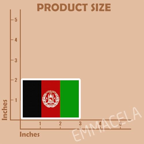 Image of (3PCS) Afghanistan Flag stickers, Countries Flag Stickers, Waterproof Vinyl Decals For Laptops, Tumblers, Water Bottles, Books, Scrapbooks, Size 3 x 2.1 Inch