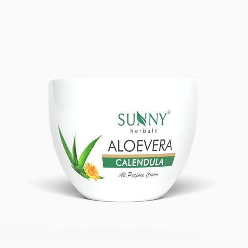 Sunny Herbals Aloevera Calendula Cream | Helps with Dry Skin | Reduces Hyperpigmentation | Fades Melasma | Soothes Skin Issues | Deeply Hydrates | With Aloe Vera & Calendula| Natural Nourishment, 125 gm (Pack of 2)
