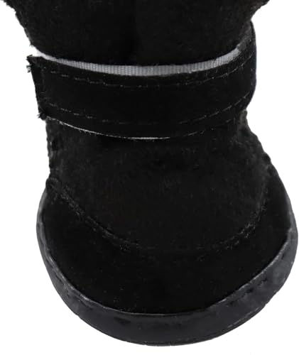 4 Stück Kleine Schuhe für Hunde Winter Innenfutter aus Plüsch Hundeschuhe Pfotenschutz Winter Hundeschuhe Rutschfest und Warm Geeignet für Kleine Hunde und Katzen Outdoor-Aktivitäten (Größe 4)