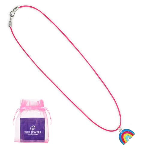 Cute Rainbow Color Change Pendant Mood Necklace Gift For Girls4