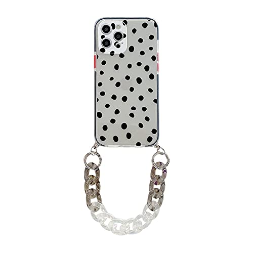 Couverture de chaîne en cristal à pois pour iPhone XS XR 7 8 Plus style bijou élégant