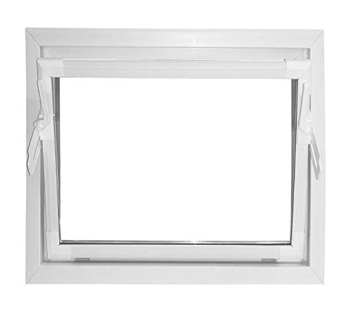 Preisvergleich Produktbild ACO 60cm Nebenraumfenster Kippfenster Fenster weiß Kellerfenster Isoglasfenster, Größe Kippfenster:60 x 50 cm