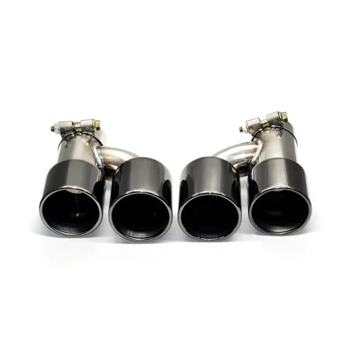 Compatible For BMW 535i F10 F11 640i Dual Exhaust Tip Upgrade M5 Look Quad tip Stainless Steel Muffler Exhaust System Tips Nozzle(Black)