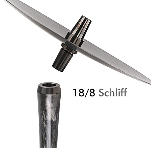 Camo Dignity Shisha Set V2A Edelstahl Schwarz 88 cm Hookah 2020 Wasserpfeife 18/8 Schliff Steinkopfset Molassefänger… – Bild 5