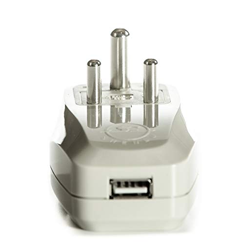 Image of OREI World (USA, UK, China & More) to India (Type D) Travel Adapter Plug - 3 in 1 - CE Certified - RoHS Compliant with USB and Surge Protection Worldwide Adapter (DBU-D)