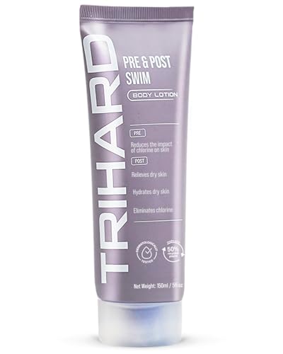 TRIHARD Chlorine Defense Body Lotion for Swimmers, Protects and Hydrates Sensitive Skin from Pool and Ocean, Pre and Post Swim Chlorine Protection from Hard Water and Chemicals