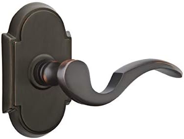 Emtek Juego de privacidad, roseta estilo 8, manija cortina (mano izquierda, bronce aceitado)