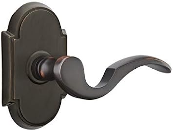 Emtek Passage Set, Style 8 Rosette, Cortina Lever Right Hand, Oil Rubbed Bronze
