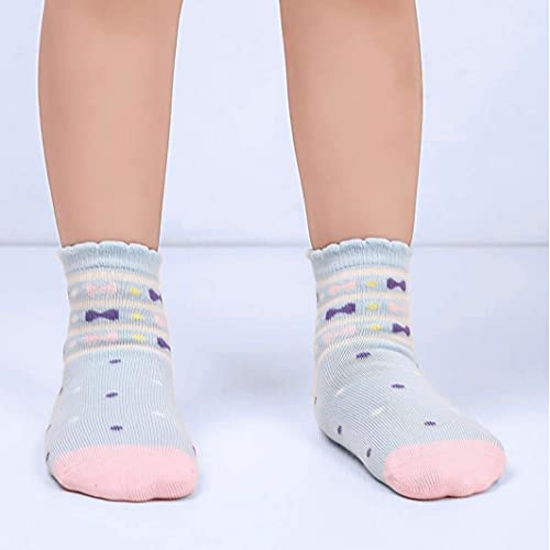 Image of Organic Cotton Ankle Length Anti Slip Socks For Baby With Grip 0-36 Months-Cartoon, Multicolored