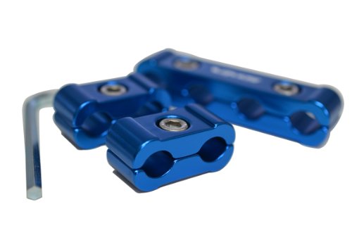 Vms Racing 3Pc Piece Blue Billet Aluminum Spark Plug Wire Separators Compatible With Hot Rod Rat Bbf Sbf Sbc Bbc Ford T Bucket Chevy Chevrolet 8Mm 9Mm 10Mm Wires #TOP2