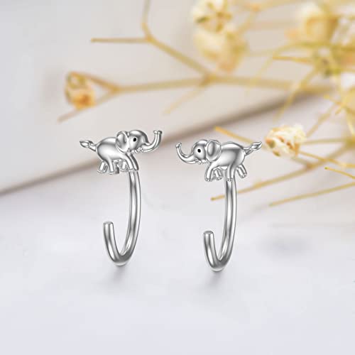 Cute Elephant Earrings 925 Sterling Silver Small Animal Earrings Jewelry Masquerade Decorations For Women Girls Valentine's Day Christmas Birthday Gift #TOP1