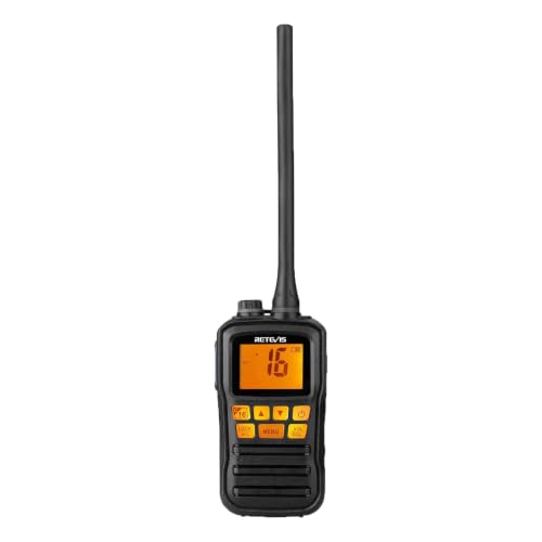 Retevis RM01 Handheld Marine Radio, Floating IP67 Waterproof & Portable Marine Two-Way Radio, NOAA, International Channels, Vibration Drainage, Boat Maritime Radio for Kayak Fishing Youth (1 Pack)