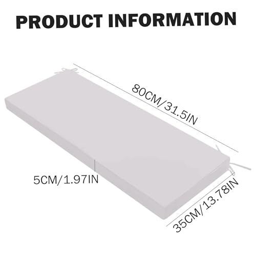 Coussin de banc d'extérieur imperméable et résistant gris clair