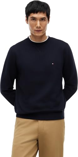 Tommy Hilfiger Herren Sweatshirt Essential Fleece Crew Neck Regular Fit, Blau (Desert Sky), S