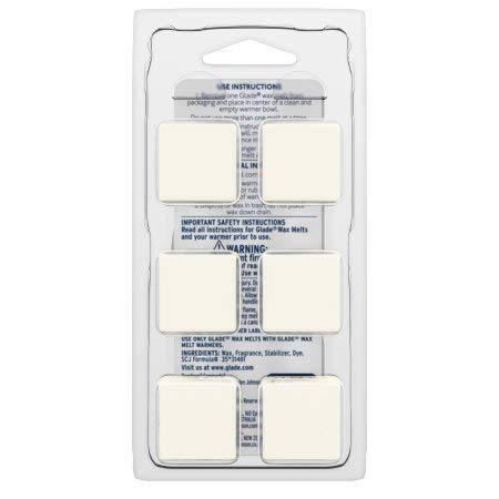 Glade Wax Melts, Sheer Vanilla Embraze, 2.3 Oz. (Pack of 6)