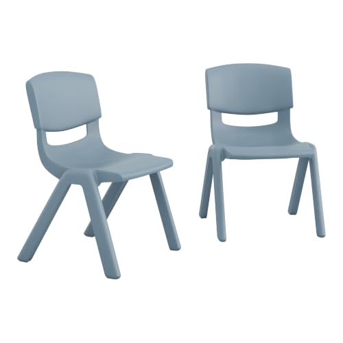 Image of Flash Furniture Stackable Plastic School Chair, Dusty Blue, Set of 2