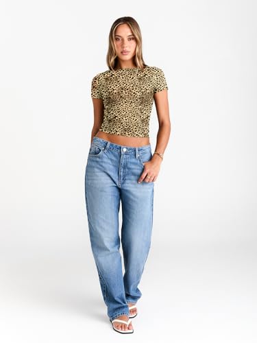Image of Trendy Queen Womens Boat Neck Tops Short Sleeve Shirts | Compression Basic Tops,Y2K Aesthetic Slim Fit,Professional Business Casual, Polished Teacher Outfits