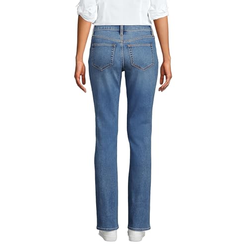 Lands' End Women's Recover Mid Rise Straight Leg Blue Jeans2