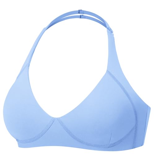Image of YEOREO Women Halter Sports Bra Light Support V Neck Padded Strappy Open Back Workout Gym Tops