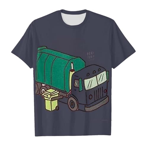 Image of T-Shirt Boys Short Sleeves Round Neck Stylish Comfortable T-Shirts Teenager Boys Summer Cute Printed Casual Loose Breathable Athletic Training Beach Tops Blouses (Navy, 10-11 Years)
