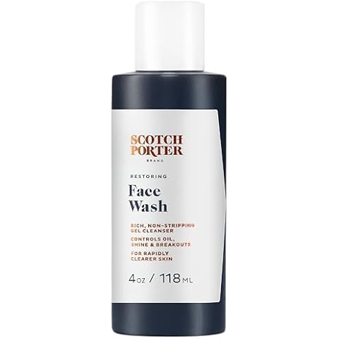 Scotch Porter Restoring Face Wash | Rich, Non-Stripping Gel Cleanser | Formulated with Non-Toxic Ingredients, Free of Parabens, Sulfates & Silicones | Vegan | 4oz Bottle Cover