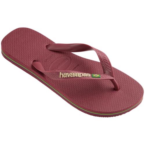 Havaianas Women's Brazil Logo Flip flops - Spring and Summer Sandals for Women - AMARANTH, 6W2