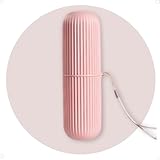 Estojo Porta Escova de Dentes e Creme Dental Multiuso em Plástico Moderno e Compacto Ideal para Viagem Escola e Trabalho Com Alça Prática (Rosa)