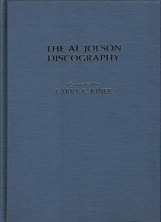 The Al Jolson Discography 0313239010 Book Cover