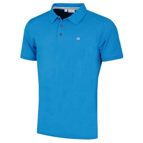 Calvin Klein Hommes Campus 3 Bouton léger Polo - Bleu - L