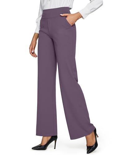 Image of G4Free EverGoing Yoga Pants Women Wide Leg Pants with Pockets High Waist Stretch Dress Casual Sweatpants Petite /Regular /Tall