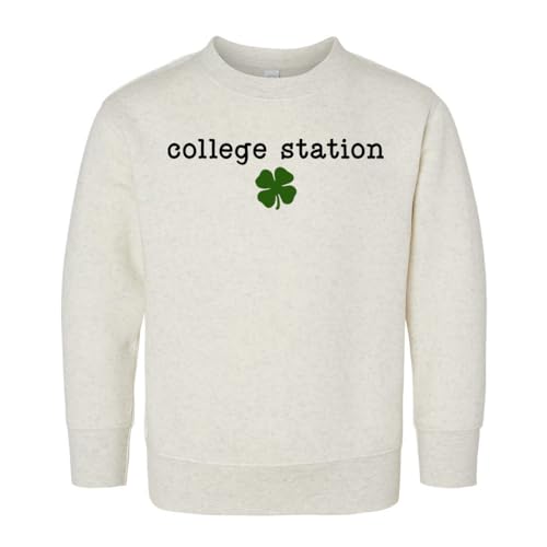 College Station Shamrock Kids Sweatshirt Toddler 5T Natural Heather