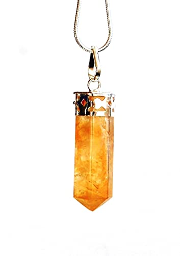 Reiju Citrine Crystal Polished Pendant Inc 18" Silver Chain Gift Wrapped
