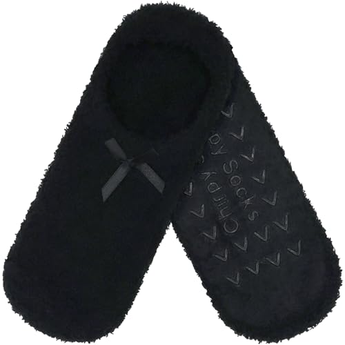 Image of BambooMN Women's Soft Fuzzy Cozy Footies Travel Home Non-Slip