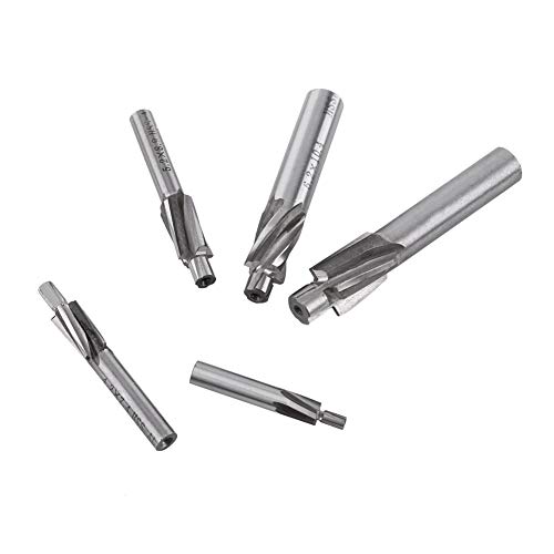 Jadeshay 5-teilig CNC Fräser Schaftfräser Metall Flachsenker Senkkopf Schaftfräser Slot Bohrer Werkzeug M3-M8 4 Schneiden HSS-AL