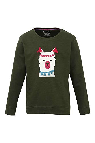 STOP to start Girls Casual Synthetic Sweatshirt (205742128_Olive_Size 08)