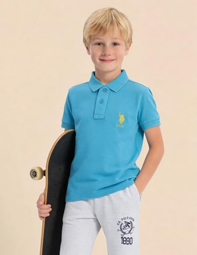Image of U.S. Polo ASSN. Kids Polo T Shirt for Boys - 100% Cotton, Embroidered Logo, Kids Polo T Shirt for Boys
