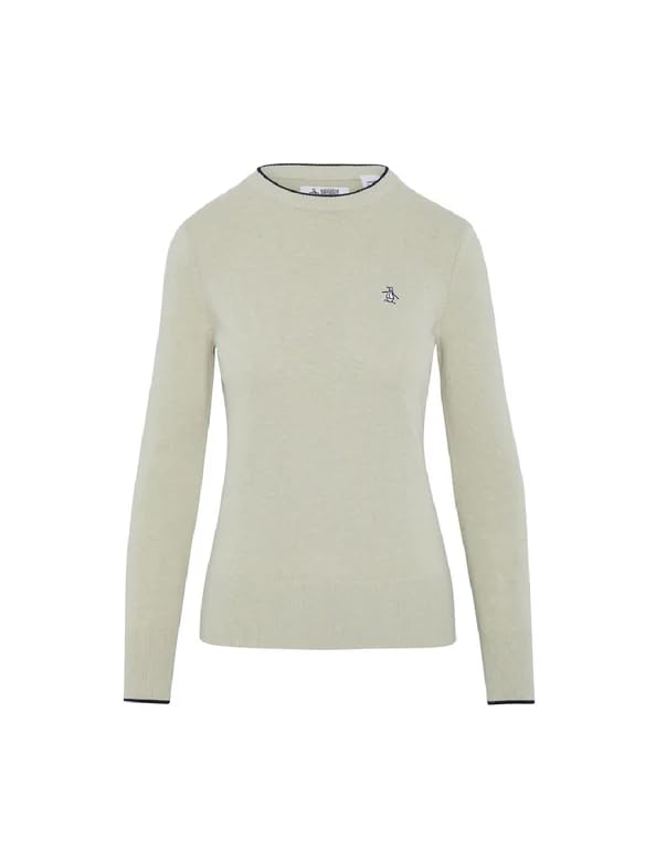 Original Penguin by Musingwear LS Solid Floral Sweater, Jersey para Mujer
