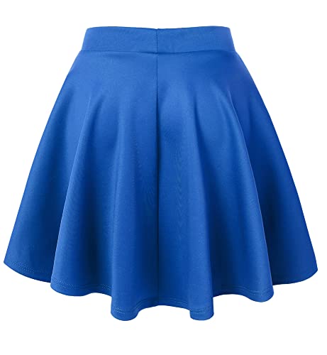 Womens Basic Versatile Stretchy Flared Casual Skater Skirt2