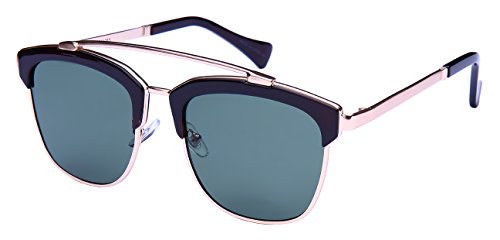 Square Aviator Style Sunglasses with Solid Flat Lens 541063-FLSD