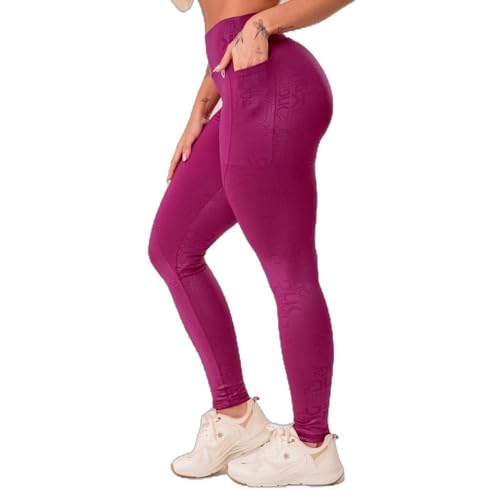 Legging Fitness Feminina Com Bolsos Logomania Reflections Dlk (M/Vinho)