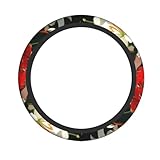 ハンドルカバー彼岸花 花柄4 アニメ 軽自動車 O型 普通車 ステアリングカバー かわいい 滑り止め 汚れ防止 ファッション 触感良い 車用 37.5~38cm サイズ 握り心地よい 人気 プレゼント