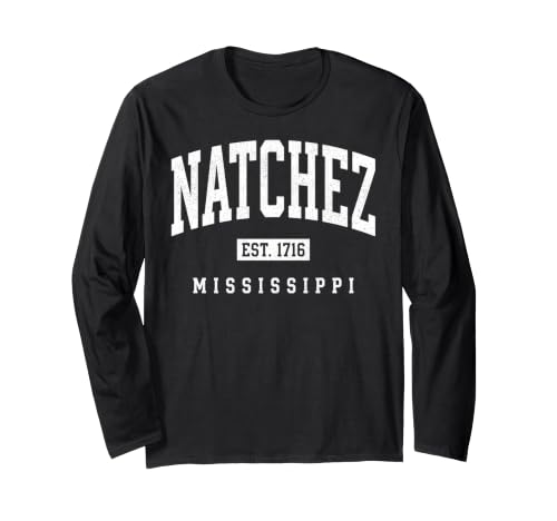 Image of Natchez Mississippi Vintage 1716 Retro Souvenir USA America Long Sleeve T-Shirt