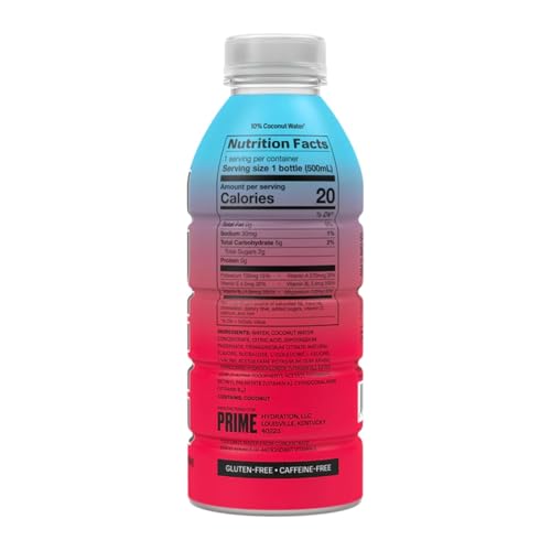 Image of Prime Hydrating Sports Drink Cherry Freeze Flavour 500ml - Electrolytes, Zero Sugar, Low Calorie, Coconut Water, BCAAs, Vitamins, Antioxidants, Caffeine-Free