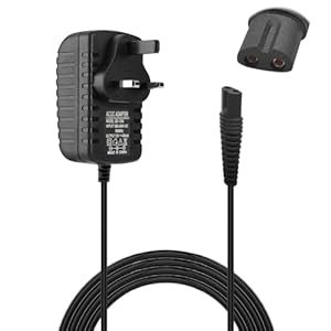 Azlanway 12V 0.4A Charger for Braun Electric Shaver Series 9 7 5 3 1 9-725 9-890 9-105 5541 9467cc 51-B1820s 71-S7200cc 190s-1, Charging Cable for Braun Hair Clipper Replacement Power Cord