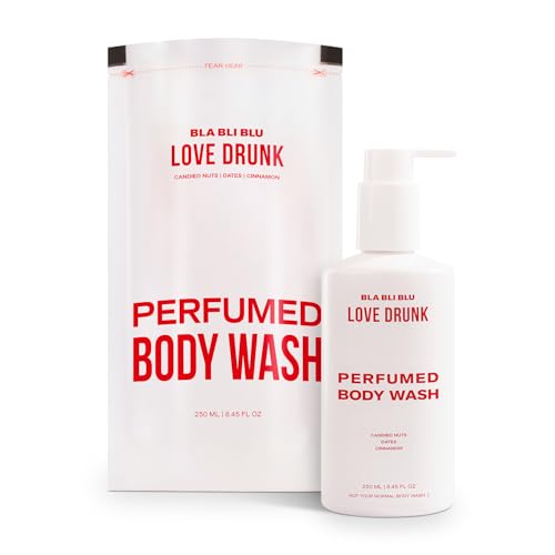 Image of BLABLIBLU Love Drunk Perfumed Body Wash (250ml) for Men & Women | Candied Nuts, Cinnamon & Dates Fragrance | Hydrates & Moisturizes Skin | Long Lasting Perfume Scent | Gentle Daily Skin Cleanser