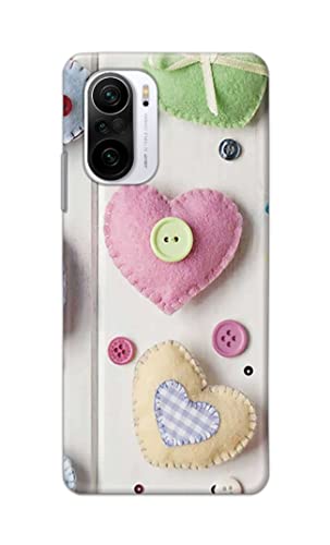 Image of PRINTFIDAA Heart Shape Hard Back Cover for Poco F3 / Mi 11x / Mi 11x Pro Back Cover -(P6) KAT1010