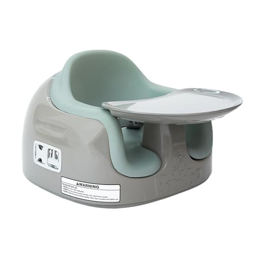 Image of Bumbo 3-in-1 Baby and Toddler Multi Seat for Babies 6 to 36 Months, Breige/Agave - Floor Seating, High Chair, or Booster with Adjustable Height and Removable Tray