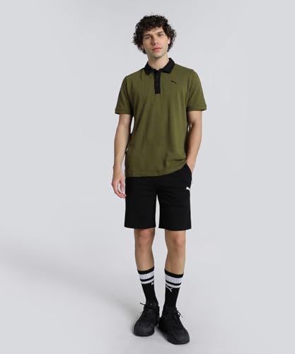 Image of Puma Men Cotton Solid Regular Fit Polo T-Shirt for Both Sporty Outings and Casual Daywear