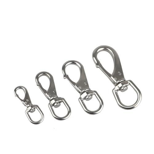 1pcs 304 Stainless Steel Black Swivel Eye Snap Hook, Diving Clips, Flag Pole Clips, Spring Buckles for Pet Leashes Boat Anchor Ropes