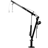 Receiver Hitch Mounted Crane, Pickup Truck Hydraulic PWC Dock Jib Engine Hoist Crane Hitch Mount Lift, 2000-Lb Capacity, (Black)